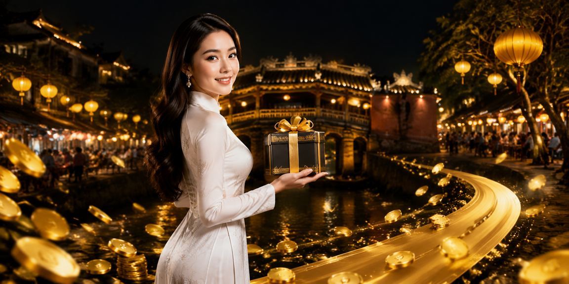 Người phụ nữ Hội An mặc áo dài tham gia baccarat trực tuyến trong không gian văn hóa truyền thống